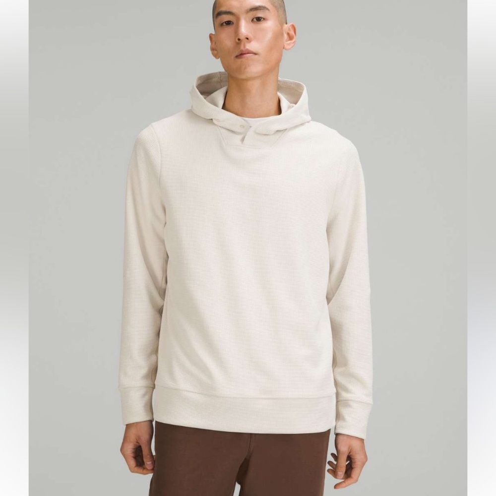 NWOT Lululemon men’s shift stitch hoodie waffle knit medium natural ivory